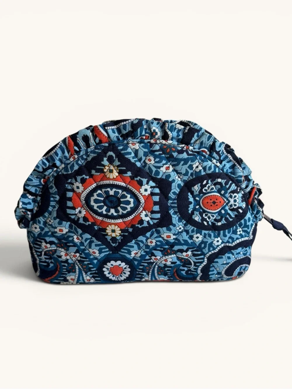 Vera Bradley Marrakesh Blue Printed Quilted Cosmetic Pouch Retired